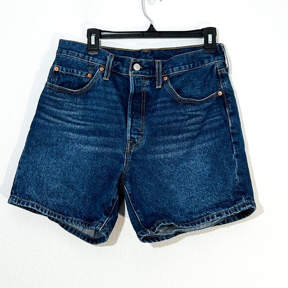 Levi's 501 Denim Jean Shorts Womens 30 Button Fly Y2K Coconut Girl Preppy Casual - Picture 1 of 7